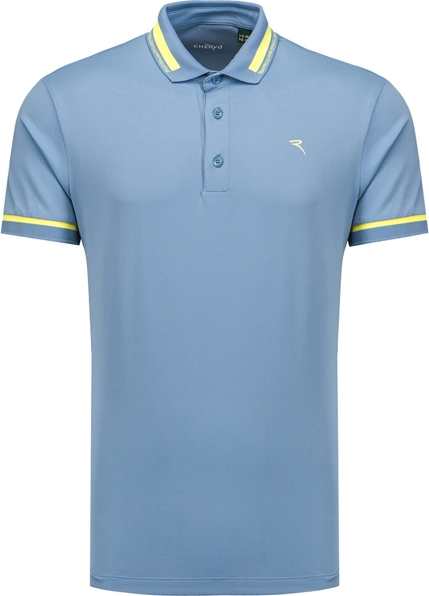 Niebieska koszulka polo Chervo w stylu casual z tkaniny z krótkim rękawem