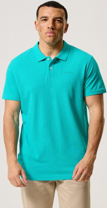 Niebieska koszulka polo Diverse w stylu casual z krótkim rękawem