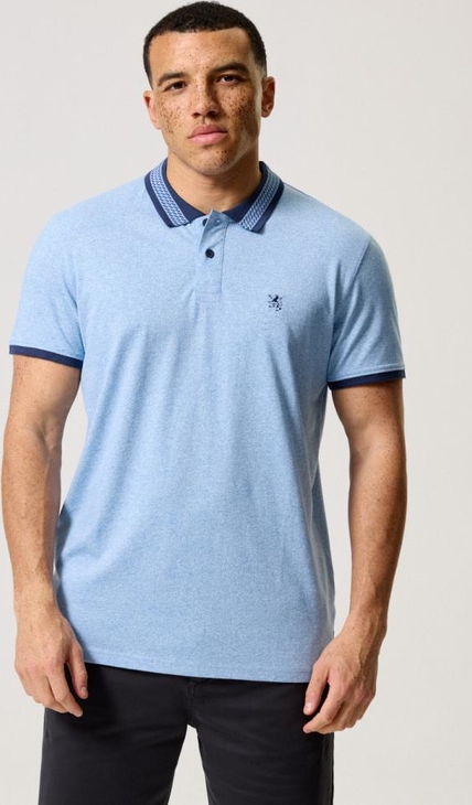 Niebieska koszulka polo Diverse w stylu casual z krótkim rękawem