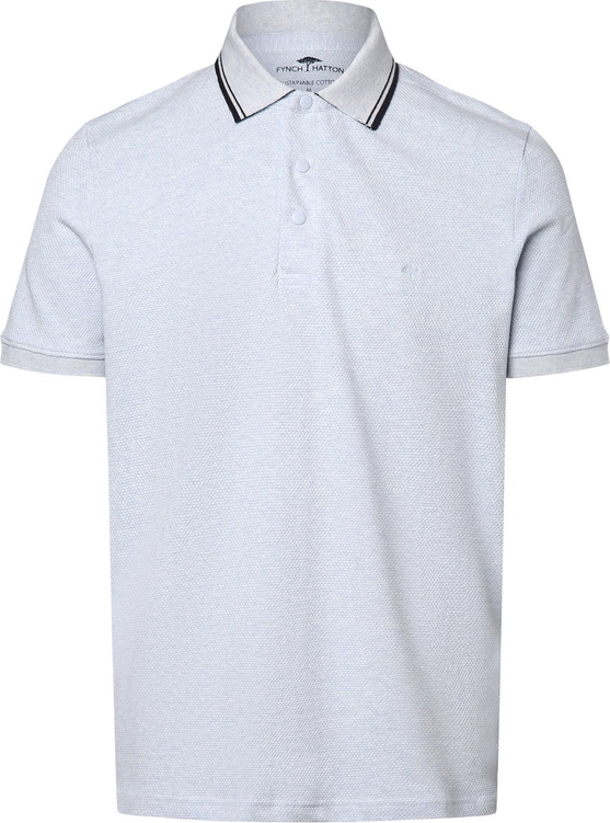 Niebieska koszulka polo Fynch Hatton z krótkim rękawem w stylu casual