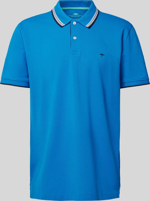 Niebieska koszulka polo Fynch Hatton z krótkim rękawem w stylu casual