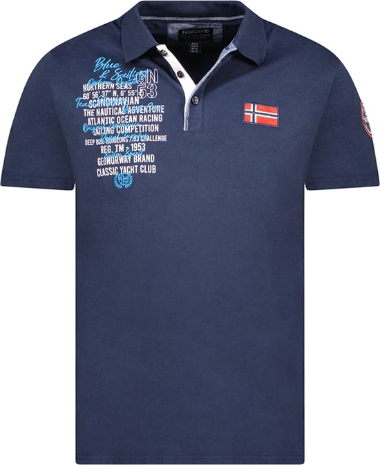 Niebieska koszulka polo Geographical Norway z bawełny