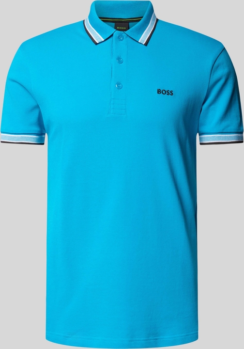 Niebieska koszulka polo Hugo Boss z krótkim rękawem w stylu casual