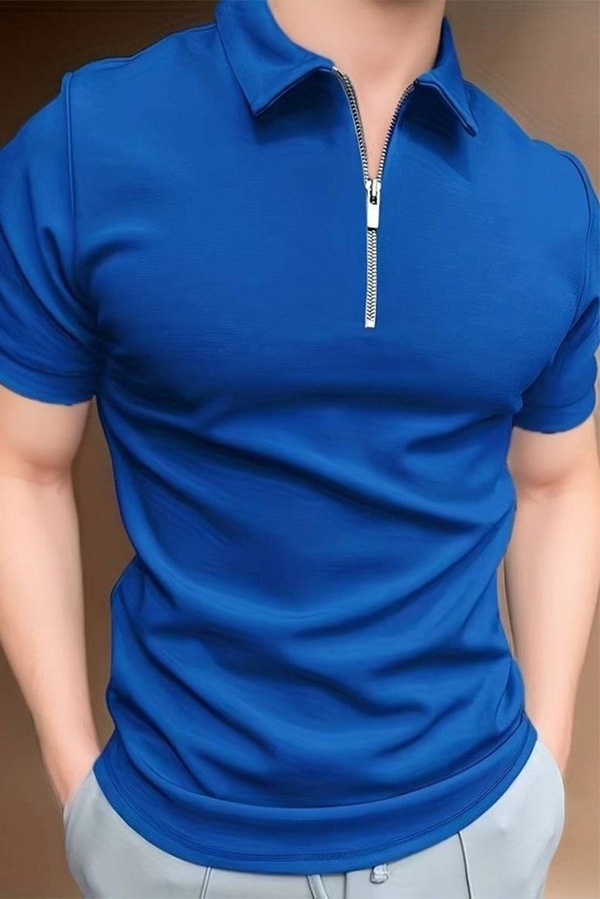 Niebieska koszulka polo IVET w stylu casual