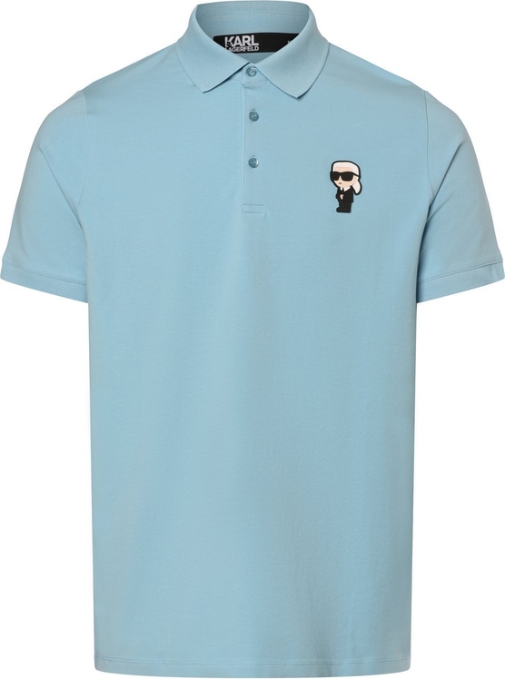 Niebieska koszulka polo Karl Lagerfeld w stylu casual z krótkim rękawem z dżerseju
