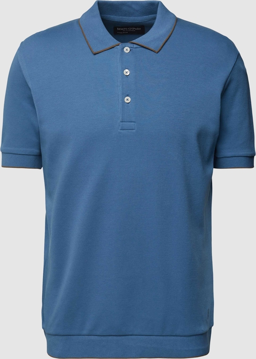 Niebieska koszulka polo Marc O'Polo z krótkim rękawem w stylu casual