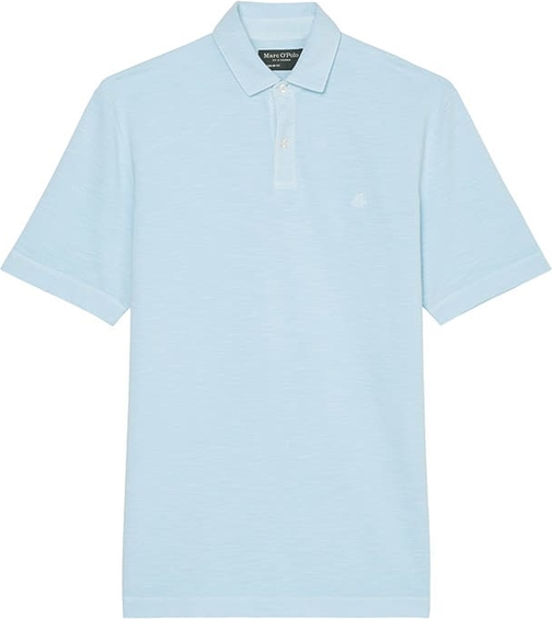 Niebieska koszulka polo Marc O'Polo z krótkim rękawem z bawełny