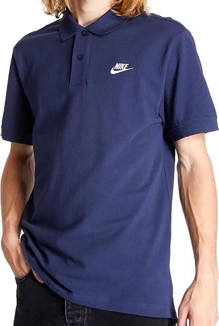 Niebieska koszulka polo Nike w sportowym stylu z bawełny