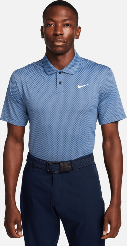 Niebieska koszulka polo Nike z krótkim rękawem