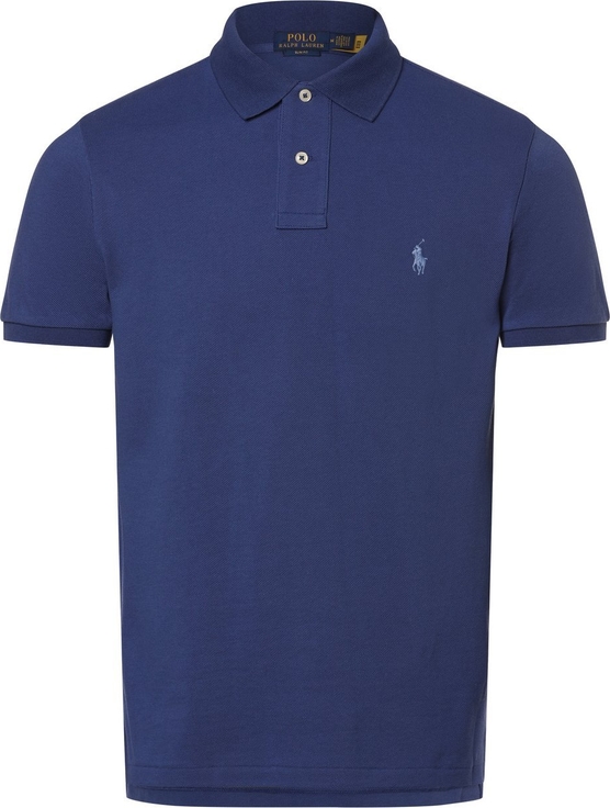 Niebieska koszulka polo POLO RALPH LAUREN w stylu casual z krótkim rękawem