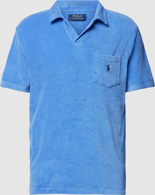 Niebieska koszulka polo POLO RALPH LAUREN z krótkim rękawem z bawełny