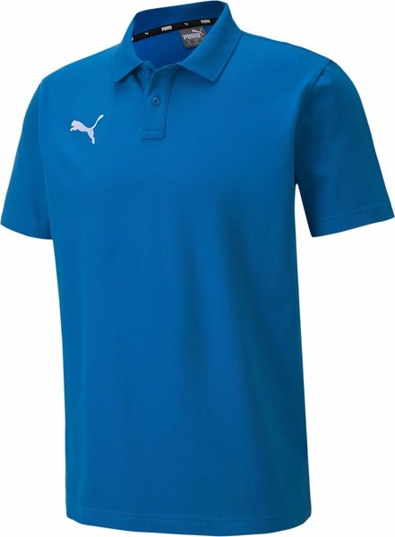 Niebieska koszulka polo Puma z krótkim rękawem z bawełny