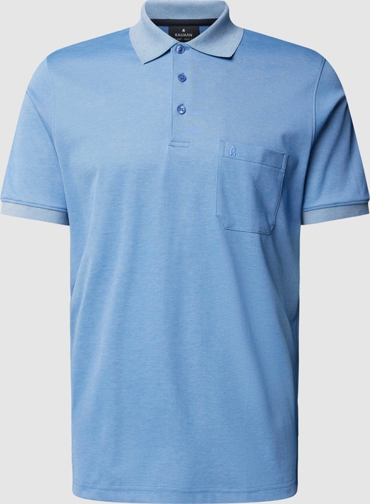 Niebieska koszulka polo Ragman z bawełny