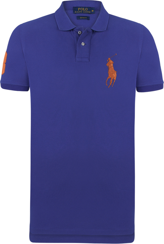 Niebieska koszulka polo Ralph Lauren w stylu casual z krótkim rękawem