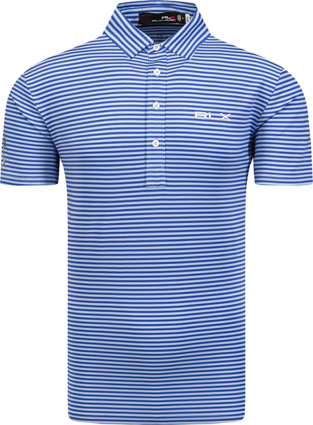 Niebieska koszulka polo Ralph Lauren z tkaniny z krótkim rękawem