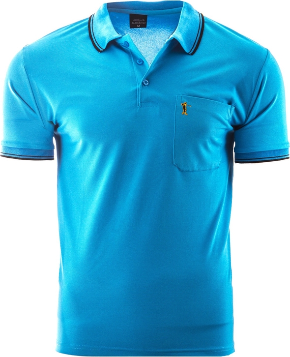 Niebieska koszulka polo Risardi z krótkim rękawem