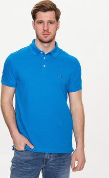 Niebieska koszulka polo Tommy Hilfiger w stylu casual