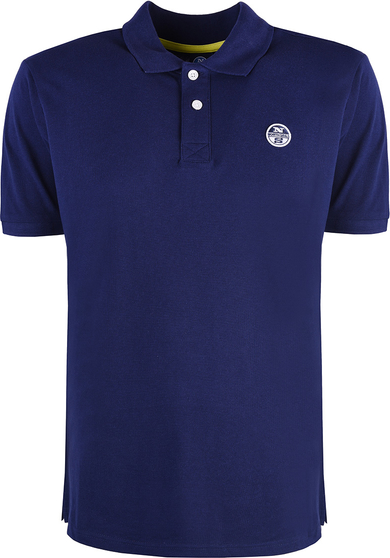 Niebieska koszulka polo ubierzsie.com z krótkim rękawem z bawełny