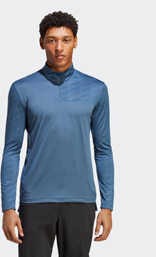 Niebieska koszulka z długim rękawem Adidas w sportowym stylu