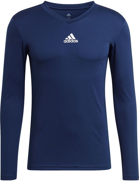 Niebieska koszulka z długim rękawem Adidas w sportowym stylu z długim rękawem