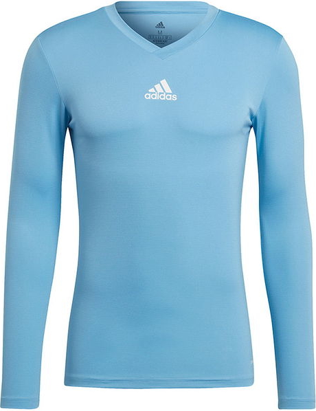 Niebieska koszulka z długim rękawem Adidas w sportowym stylu z długim rękawem z dzianiny