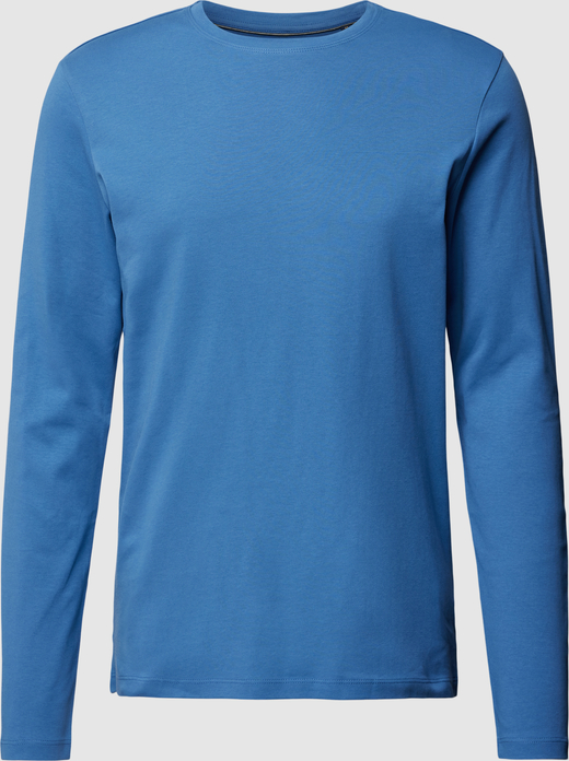 Niebieska koszulka z długim rękawem Christian Berg w stylu casual z bawełny
