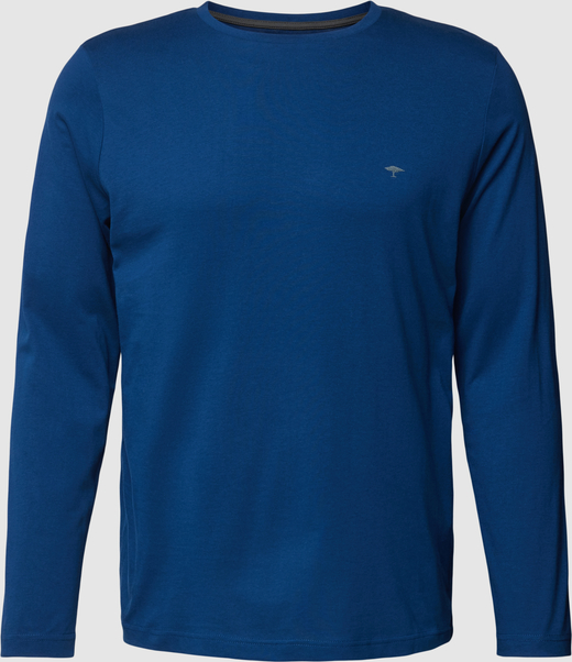 Niebieska koszulka z długim rękawem Fynch Hatton w stylu casual z bawełny