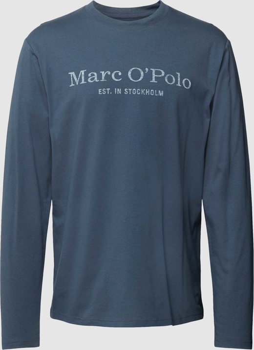 Niebieska koszulka z długim rękawem Marc O'Polo z bawełny w młodzieżowym stylu z długim rękawem