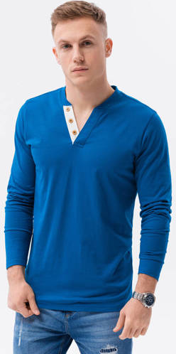 Niebieska koszulka z długim rękawem Ombre z długim rękawem