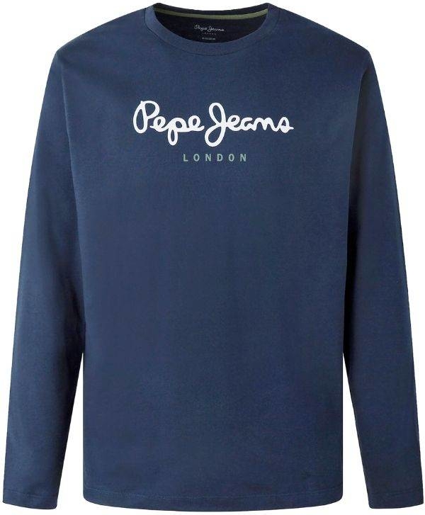 Niebieska koszulka z długim rękawem Pepe Jeans w młodzieżowym stylu