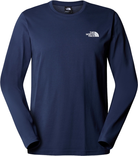 Niebieska koszulka z długim rękawem The North Face w sportowym stylu z bawełny