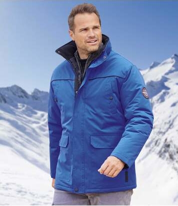 Niebieska kurtka Atlas For Men w stylu casual krótka z polaru