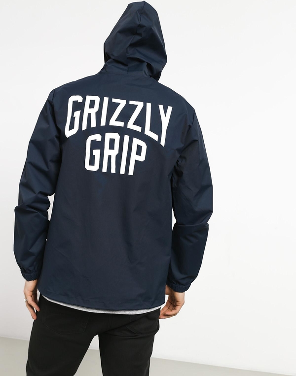 Niebieska kurtka Grizzly Griptape w młodzieżowym stylu