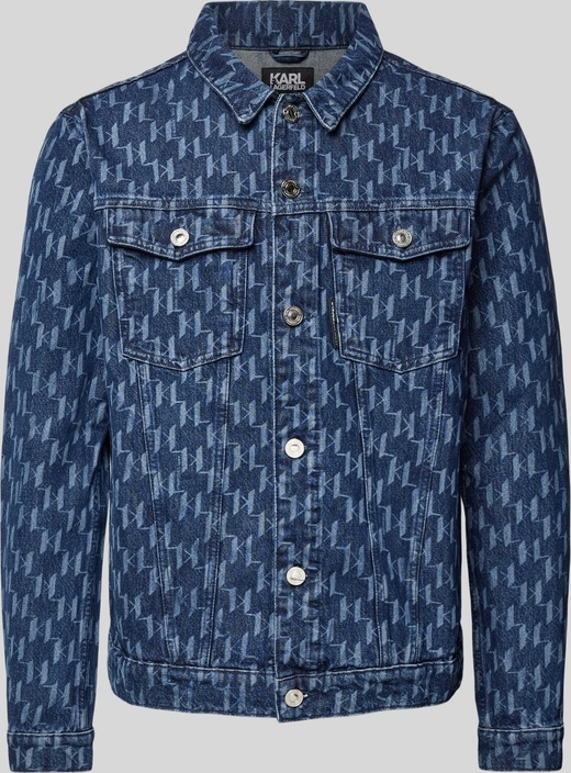 Niebieska kurtka Karl Lagerfeld krótka w młodzieżowym stylu