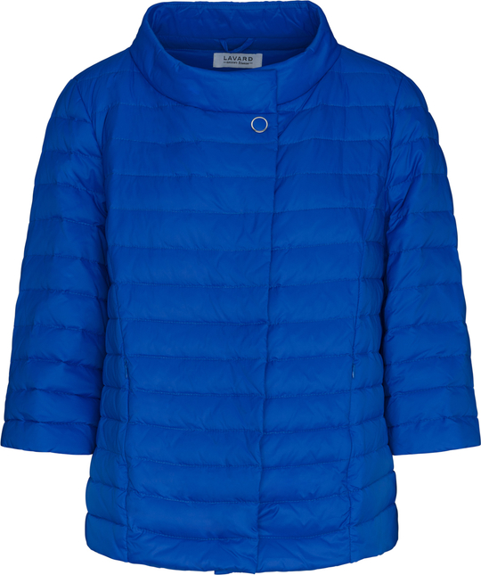 Niebieska kurtka Lavard krótka w stylu casual