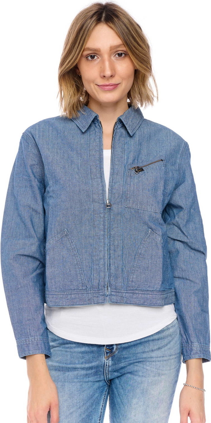 Niebieska kurtka Lee bez kaptura z jeansu w stylu casual