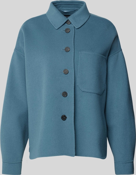 Niebieska kurtka MaxMara z wełny krótka w stylu casual
