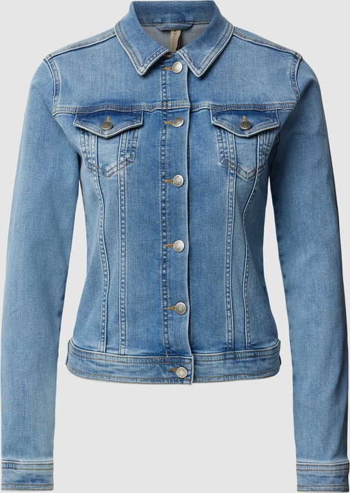 Niebieska kurtka Soyaconcept w stylu casual z jeansu bez kaptura