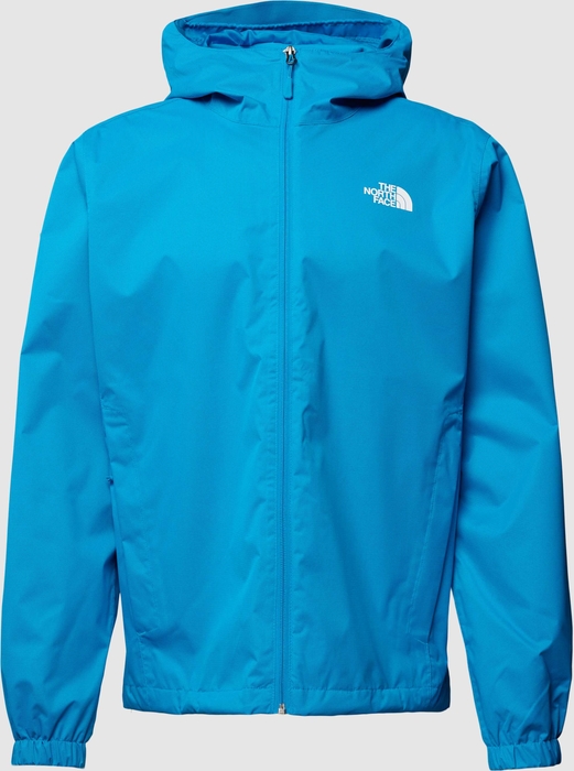 Niebieska kurtka The North Face krótka w sportowym stylu z kapturem