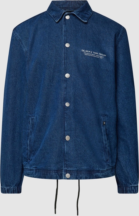 Niebieska kurtka Tom Tailor Denim z bawełny krótka w stylu casual
