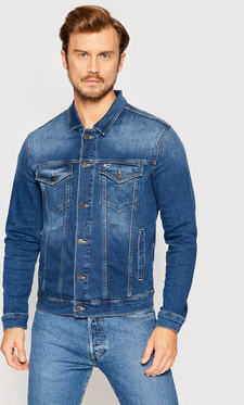 Niebieska kurtka Tommy Jeans krótka w stylu casual