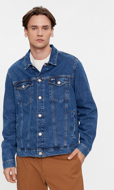 Niebieska kurtka Tommy Jeans w stylu casual krótka