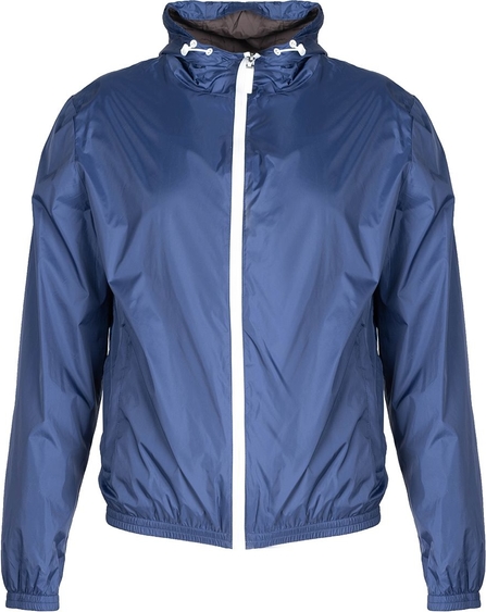 Niebieska kurtka ubierzsie.com z tkaniny krótka w stylu casual