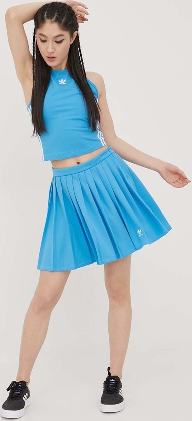 Niebieska spódnica Adidas Originals mini