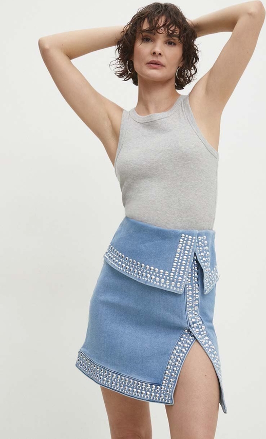 Niebieska spódnica Answear Lab mini w stylu casual