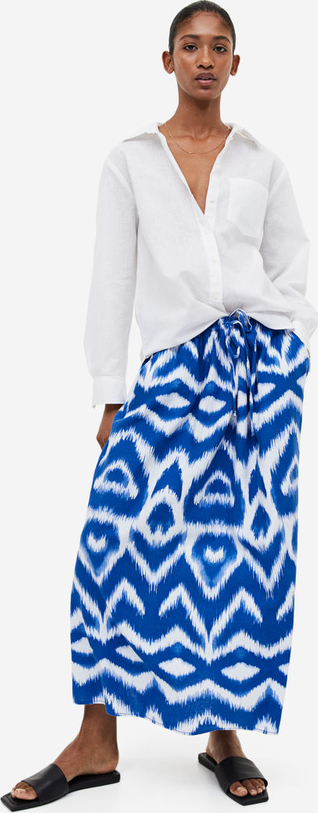 Niebieska spódnica H & M maxi z tkaniny w stylu boho