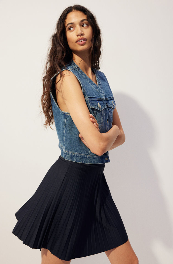 Niebieska spódnica H & M mini w stylu casual