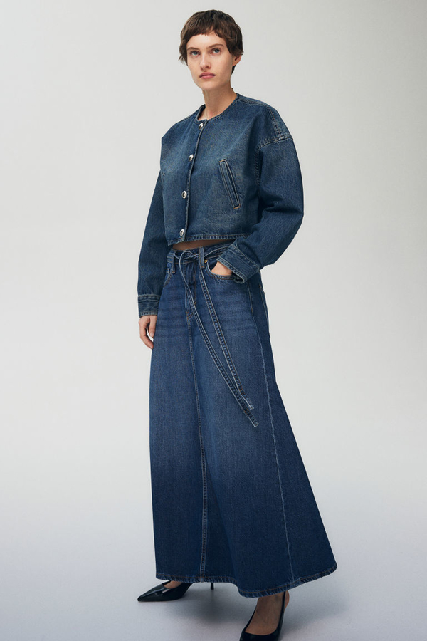 Niebieska spódnica H & M w stylu casual