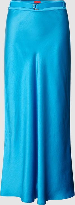Niebieska spódnica Hugo Boss z satyny