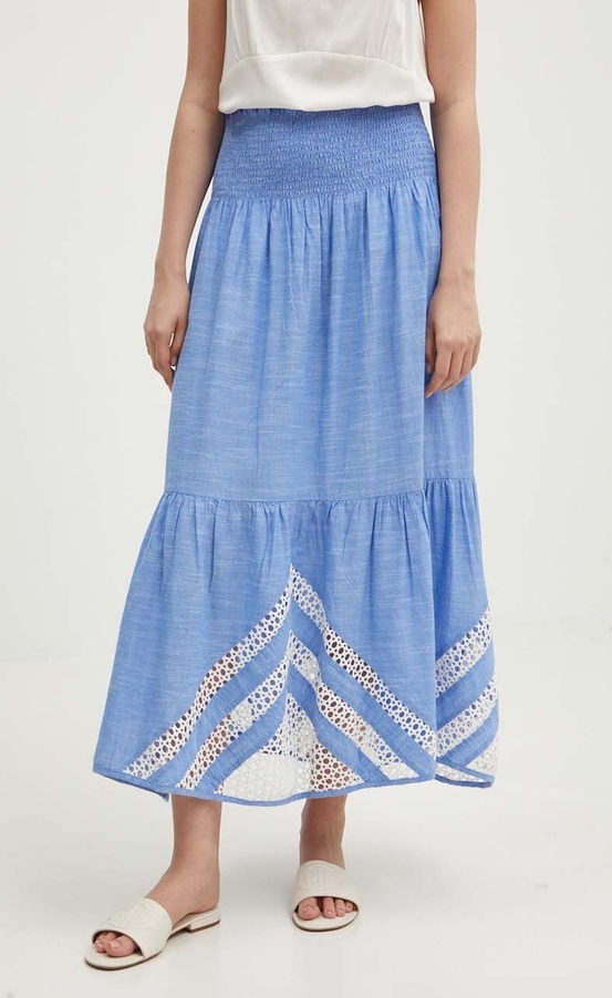 Niebieska spódnica La Petite Française z bawełny